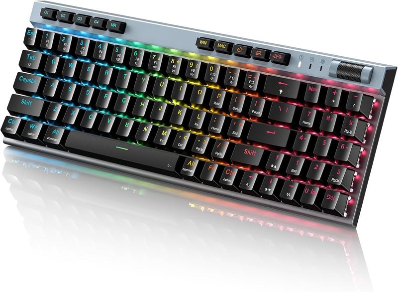RisoPhy RGB Mechanical GamingKeyboard, 78 Keys Hot-Swap Mechanical Keyboard With Magnetic Red Switches, Ergonomic Keyboard with Aluminum Cover/Media Keys/Software/Dual System WiredKeyboard for PC/Mac Gamer - Image 1